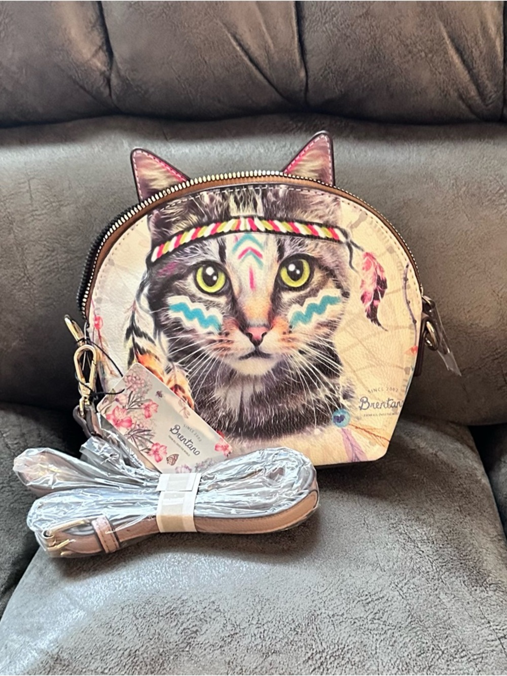 Cat Face Crossbody Bag in Multicolor